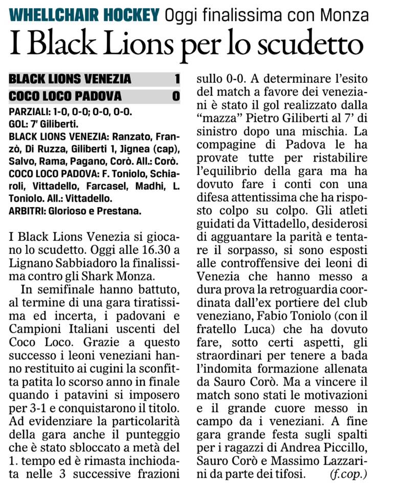 Black Lions Campioni d'Italia 2016/2017!